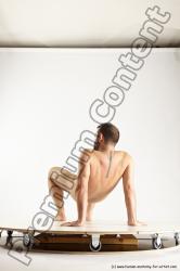 Nude Gymnastic poses Man White Average Short Brown Multi angles poses Realistic